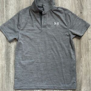 Under Armour Youth Gray Lightweight Cooling Polo Sz YM